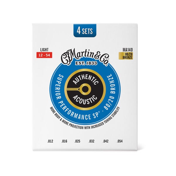 Authentic Acoustic SP® Guitar Strings 80/20 Bronze 4 Pack image number 0